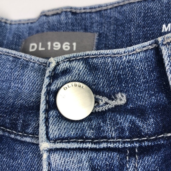 DS1961 Maria High Rise Instacuplt Straight Leg Cropped Frayed Bleached 27 Jeans - Picture 6 of 16